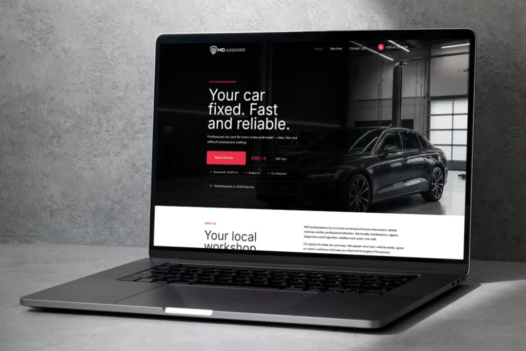MG Autokorjaamo Website