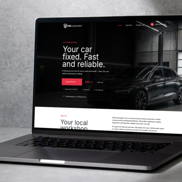MG Autokorjaamo Website
